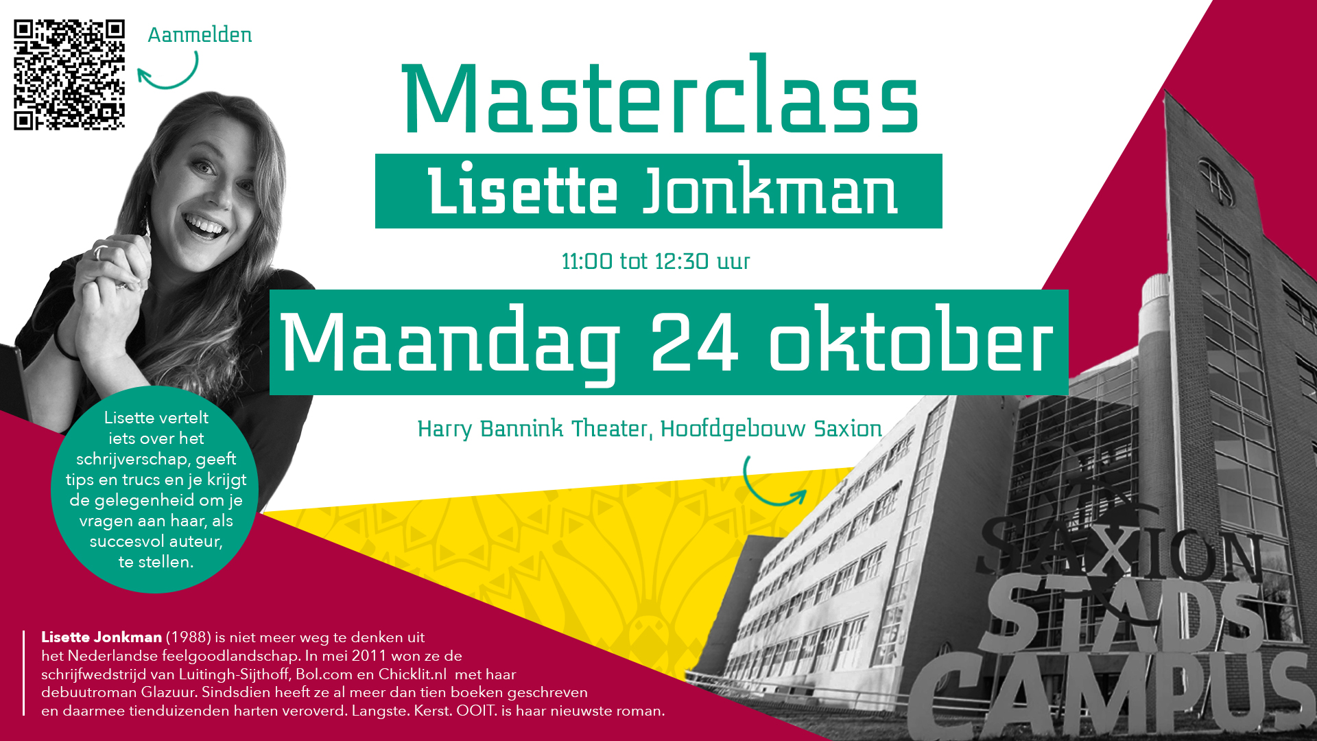 Masterclass van topauteur Lisette Jonkman